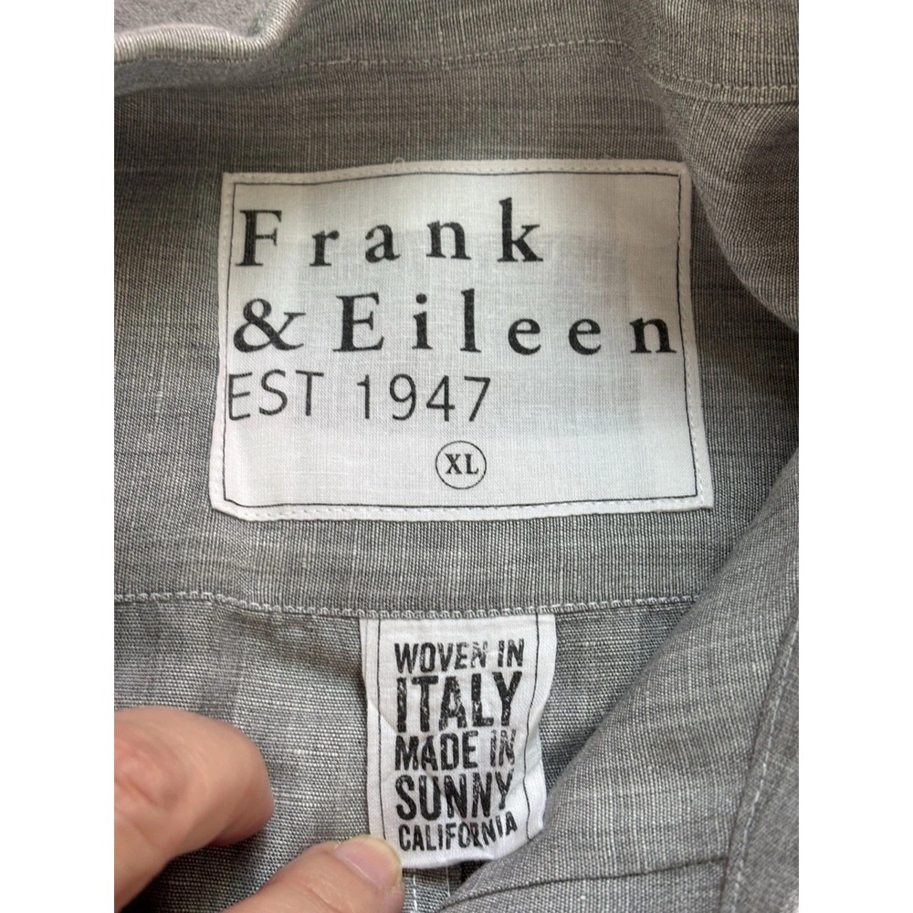 Frank And Eileen Linen Blend Long Sleeve Button Up Size XL Gray Relaxed Minimal - Picture 2 of 13